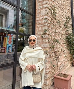 Vest Met Sjaal Wit – Modest Dames Vest