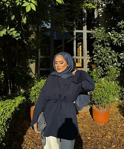 Tuniek Met Wijde Mouwen Donkerblauw – Modest Tuniek Dames