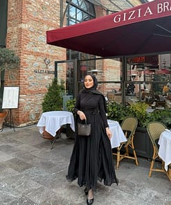 Asymmetrisch Chiffon Rok Zwart – Elegante Modest Rok