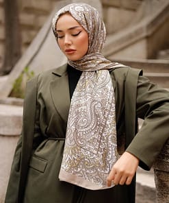 Hoofddoek Ethnic Style Crème – Modest Hijab Dames