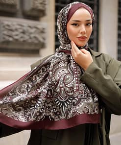 Hoofddoek Ethnic Style Bordeaux – Modest Hijab Dames