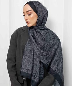 Hoofddoek Ethnic Style Antraciet – Modest Hijab