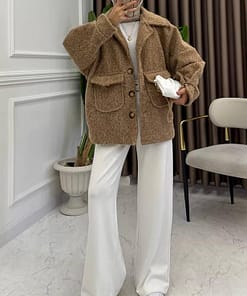 Jas Met Knopen Camel – Modest Dames Jas