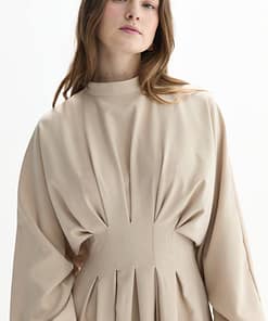 elegante beige maxi jurk dames