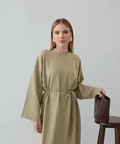 khaki maxi jurk dames tot maat XL